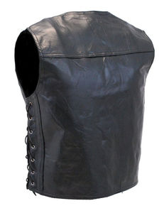 2026 <b>Men</b> Sleeveless Leather Vest Motorcycle Biker <b>Waistcoat</b> Cowhide Lambskin Custom Logo OEM Wholesale Factory Manufacturer - Product Image 3