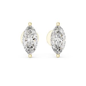 Pendientes de Diamantes Cultivados en Laboratorio con Corte Marquesa en Oro Blanco de 14K para Mujer |   Pendientes para Uso Diario |   Diamante Cultivado Nuevo - Product Image 6