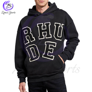 Nouveautés entièrement personnalisés Sweats à capuche pour hommes en coton respirant avec broderie chenille surdimensionnée et vintage de haute qualité - Product Image 1