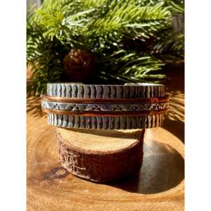Handmade Navajo Fashion Cuff Bracelet <b>Copper</b> & Sterling Silver - Product Image 1