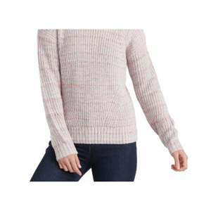 Pull ras du cou en maille mélangée rose pour femme Lucky Brand, style décontracté respirant pour l'automne-hiver, motif rayé sur le devant, taille M - Product Image 3