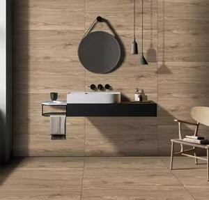 Madera de alerce Hueso de pescado natural Ladrillo de grano de madera 600x1200 Baldosas de dormitorio de luz suave Premium - Product Image 6