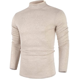 Nueva venta al por mayor de poliéster de la mejor calidad de color sólido suéter de cuello redondo para hombres suéteres gruesos de primavera - Product Image 3