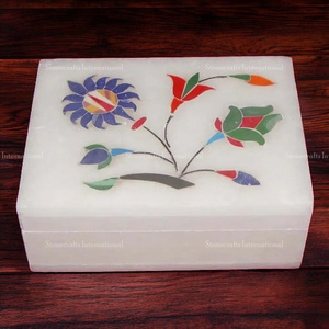 Export Quality Handmade Mother Pearl Jewelry Box Green Included Stonecrafts International MOP077 10x7.5cm Available Wholesale - Product Image 1