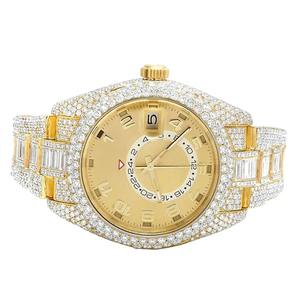 Montre classique de fiançailles et de mariage en or blanc ou jaune 14K/18K, acier inoxydable, quartz, diamant moissanite VVS de forme CT 2.0 - Product Image 1