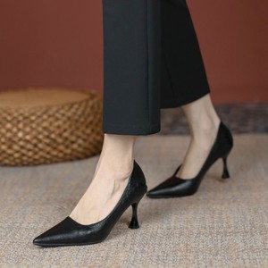 Zapatos de tacón de aguja negros para mujer, elegantes, ajustados, con cierre, para uso diario, básicos, formales, casuales, para negocios, con punta, estables - Product Image 3