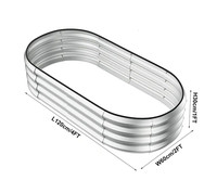 Jardinière surélevée classique en acier inoxydable pour l'extérieur, pour légumes, fleurs et herbes, grande jardinière haute, OEM ODM galvanisée