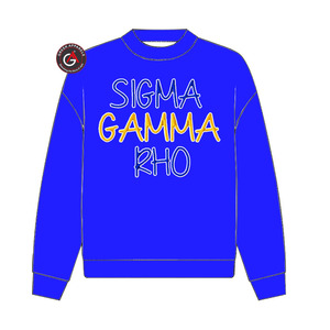 Sigma Gamma Rho Sorority bordado mujer cuello redondo sudadera | SGRho Sorority bordado señoras estilo personalizado cuello redondo - Product Image 4
