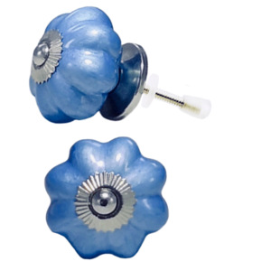 Boutons de melon en céramique bleu ciel néon pour commode de cuisine chambre entrepôt extérieur salon Villa-pour porte de tiroir d'armoire - Product Image 2