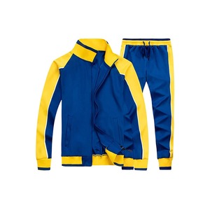 Conjunto Deportivo Ligero de Invierno para Hombre, Azul y Amarillo, con Cremallera Completa, Transpirable y de Secado Rápido, para Gimnasio y Ropa Deportiva - Product Image 2