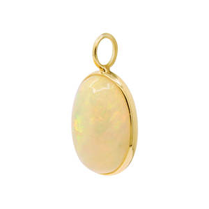 Colgante de ópalo etíope de oro rosa 9K hecho a mano, joyería de piedras preciosas de cabujón ovalado para mujer, regalo de Navidad al por mayor - Product Image 4