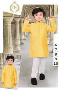 Tenue indienne culturelle imprimée dessinée à la main tenue de fête brodée pour les cérémonies de fête 2025 robe ethnique traditionnelle pour les garçons - Product Image 2