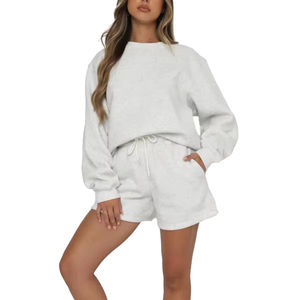 Automne femmes surdimensionné polaire sweats sweat Shorts ensemble femmes survêtements coupe ample femmes tenues Streetwear - Product Image 5