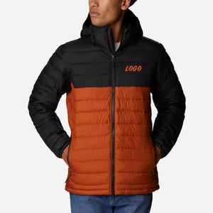 Winter Classic Stand Collar Waterproof Windproof <b>Thick</b> Quilted Hooded Long Front Logo Garment Dyed <b>Jacket</b> - Product Image 6