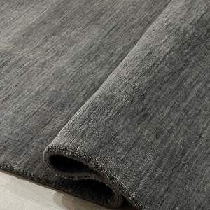 Modern Home <b>Rug</b> Anti-Slip Plush Cut Pile <b>Grey</b> Crystal Velvet Wool Solid Color 3mm Thick Machine Made Loomed Technique Reversible - Product Image 2