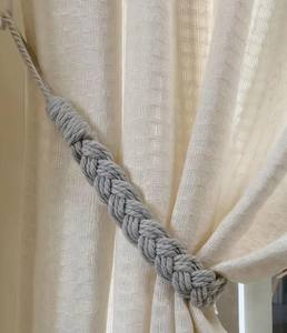 Cintas para Cortinas de Cuerda de Algodón Tejidas a Mano, Decoración de Ventanas Trenzada de Estilo Neutral, Accesorio Rústico Bohemio para el Hogar - Product Image 2