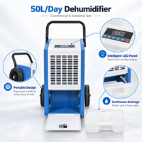 Nouveau déshumidificateur portable 50L/D avec roues pour la protection des stocks en entrepôt de petite taille et la gestion de l'humidité dans les entrepôts commerciaux