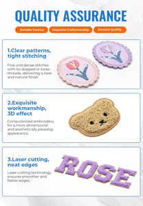 แผ่นปะติดเสื้อผ้าลายหมี OEM 2025 แบบรีดติด ทำจากผ้าเชนิลล์ สำหรับตกแต่งเสื้อผ้า กางเกง และหมวก ประดับเลื่อม ปักลาย - Product Image 5