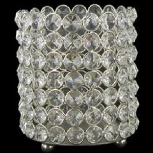 Bougie chauffe-plat en cristal en métal argenté de Noël pour mariages et fête d'événement de table décorative - Product Image 4