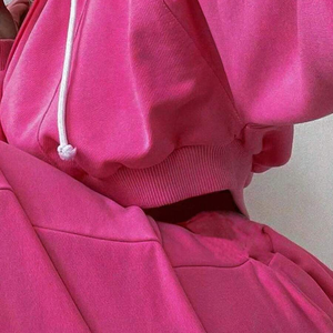 Femmes respirant coupe décontractée Crop sweat à capuche zippé taille basse Baggy pantalon survêtement Logo brodé tissu éponge Sexy ajusté hiver - Product Image 3