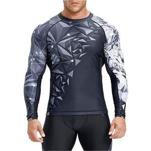 Rash Guard à manches longues de Compression pour hommes personnalisés de haute qualité pour BJJ Training Gym MMA Tops T-shirt - Product Image 1