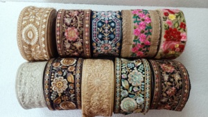 Lacets de travail en fil brodé sur mesure avec options multicolores en paillettes brodées en un pouce de largeur - Product Image 3