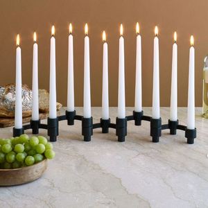 Bougeoir en métal en forme de C en laiton AK avec 3 bras en noir enduit de poudre fini ensemble de 3 à bas prix pour la décoration intérieure d'hôtel - Product Image 2