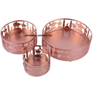 Juego de tres bandejas de chocolate con acabado dorado, diseño árabe, bandeja de chocolate hecha a mano, nueva bandeja de chocolate de alta calidad - Product Image 2