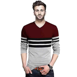 Men's <b>V</b>-Neck Long Sleeve Slim <b>Fit</b> Dobby Knit Silk/Cotton Blend Animal Print Anti-Wrinkle Laser Printed Vintage Style T-Shirt - Product Image 1