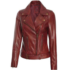 Chaqueta de Cuero Bomber para Mujer al por Mayor, Personalizada, con Cuello de Piel |   Abrigo de Cuero con Pelaje Premium para Invierno |   Proveedor de Moda OEM/ODM - Product Image 2