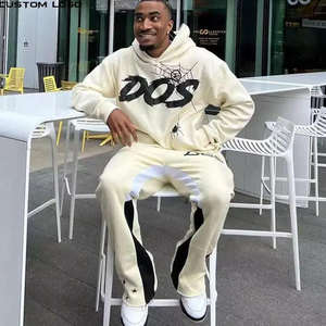 Survêtements d'hiver entièrement personnalisés, OEM sur mesure, en coton/polyester, molleton lourd 450 GSM, séchage rapide, respirant, impression en relief pour hommes - Product Image 2