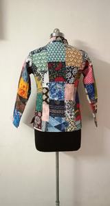 Chaqueta Multi Patchwork de algodón con estampado de bloques, chaquetas de invierno para mujeres indias hechas a mano hermosas, ropa de estilo bohemio para mujeres - Product Image 4
