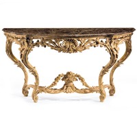 Console de luxe classique en teck antique, sculptée à la main, finition vieillie à la feuille d'or, pour entrée, hôtel, ferme, appartement