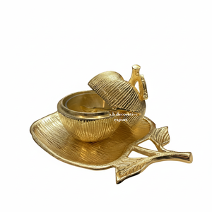 Ensemble de vaisselle en or de luxe recyclable, boîte à bonbons en métal décorative écologique pour la décoration de la maison, les fêtes - Product Image 3