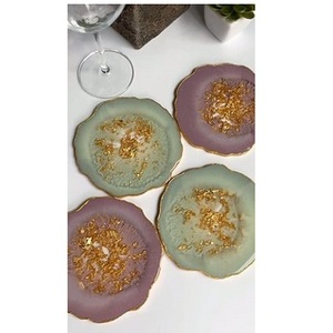 Dessous de verre en résine de meilleure qualité, personnalisation multicolore avec tapis et tampons de style classique de différentes tailles disponibles - Product Image 4