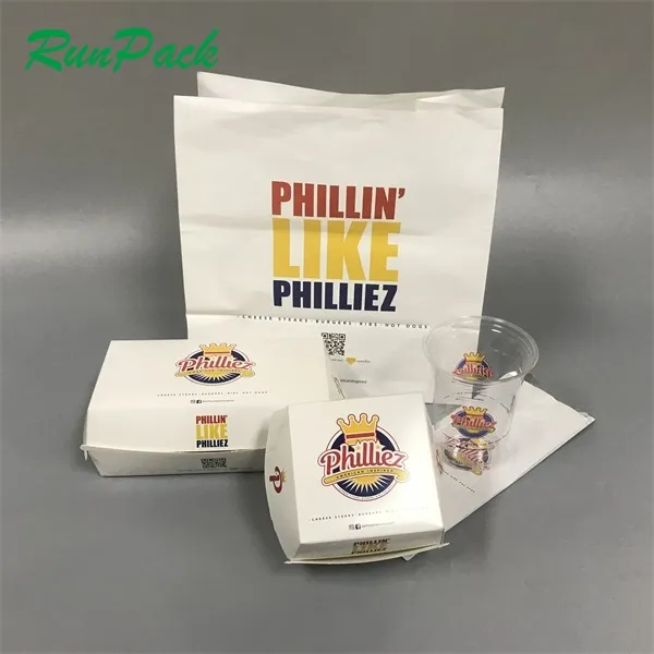 Chip personalizado French Fries Hot Dog Frango Fried Hamburger Embalagem Burger Box