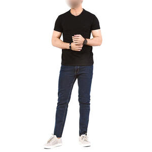 Los pantalones de mezclilla de cintura alta para hombre más vendidos, hechos a medida, ajustados, lavado oscuro, cómodos, a la moda, al aire libre, precio razonable de venta - Product Image 1