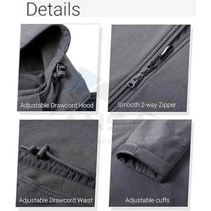 <b>Women</b> Warm Softshell <b>Jacket</b> Long Style Fleece Lined Waterproof <b>Windbreaker</b> with Removable Hood Mid Grey - Product Image 4