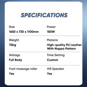 เก้าอี้นวดแบบมีที่ปรับเอนได้ทั้งตัวแบบใช้แรงโน้มถ่วงเป็นศูนย์4D ธุรกิจใช้โปรแกรมที่เข้มข้น16โปรแกรมอัดร้อนราคาไม่แพง - Product Image 6
