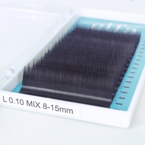 ELFA Vietnam-Made Custom OEM Korea PBT Fiber Velvet <b>Lashes</b> Classic Volume Eyelash Extensions Faux <b>Mink</b> Enhancements Black - Product Image 1