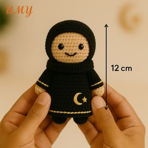 Muñecas de Ganchillo Islámicas para Regalos de Eid, Muñecas <span class=keywords><strong>Amigurumi</strong></span> para Baby Shower, Muñeca Musulmana con Hiyab Personalizado, Juguetes Islámicos para Niños Musulmanes - Product Image 3