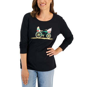 Karen Scott Top invernale a maniche lunghe da donna nero X-Large - Product Image 1