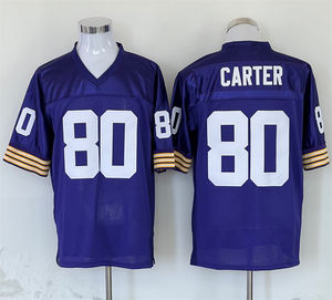 Camisetas de Fútbol Americano Cosidas, Camiseta Retro de Fútbol Americano de Minnesota, 10 Tarkenton, 44 Foreman, 84 Moss, 88 Page - Product Image 5