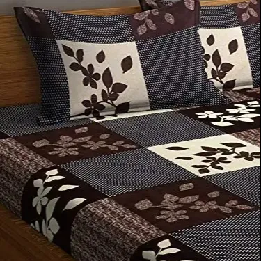 Hand Woven 100% Cotton Floral Design White Indian King Size Double Bed Sheet With Duvet Pillow Covers Wholesaler