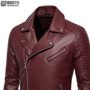 Chaqueta de cuero para hombre de alta calidad con decoración bordada, chaqueta de moda hecha en Pakistán, chaqueta de bombardero de corredor personalizada - Product Image 5