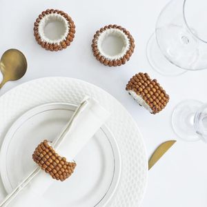 แหวนผ้าเช็ดปากทำจากไม้ธรรมชาติทำด้วยมือสำหรับการสังสรรค์ในครอบครัวและของตกแต่งงานปาร์ตี้เหมาะสำหรับโต๊ะอาหาร - Product Image 1