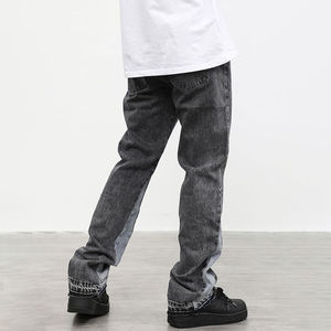 Pantalon en jean en coton noir foncé endommagé, très vendu, pantalon évasé pour homme, pantalon en jean décontracté de haute qualité, streetwear - Product Image 3