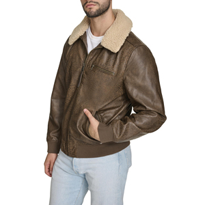 Chaqueta de Cuero de Oveja Genuino de Alta Calidad y Estilo para Hombre, Estilo Urbano con Cuello Alto para Invierno - Product Image 3