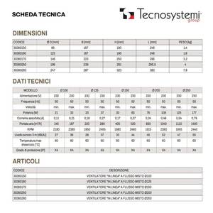 Ventilador de Extracción en Línea Tecnosystemi, Ventilador de Flujo Mixto - Product Image 3
