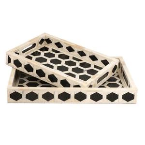 Plateau en incrustation d'os indien à motif marocain mauresque pour la maison, hôtel, motel, plateaux de service faits à la main de l'Inde en gros - Product Image 4